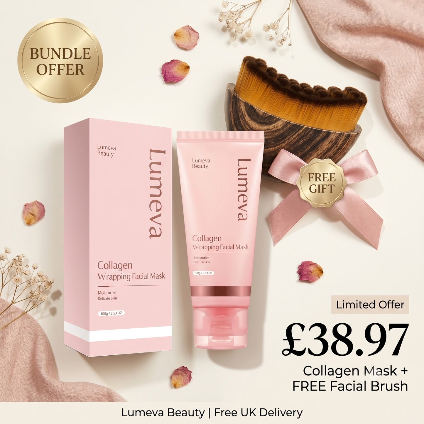 DewWrap Collagen Mask + FaceFlow FREE